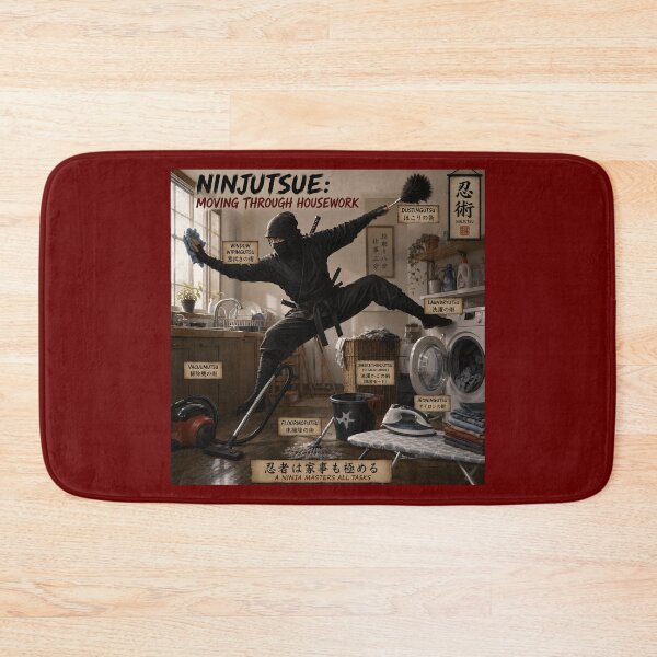 Item preview, Ninjutsue Moving Through Housework Funny Ninja Pun Design designed and sold by Hornace88studio.