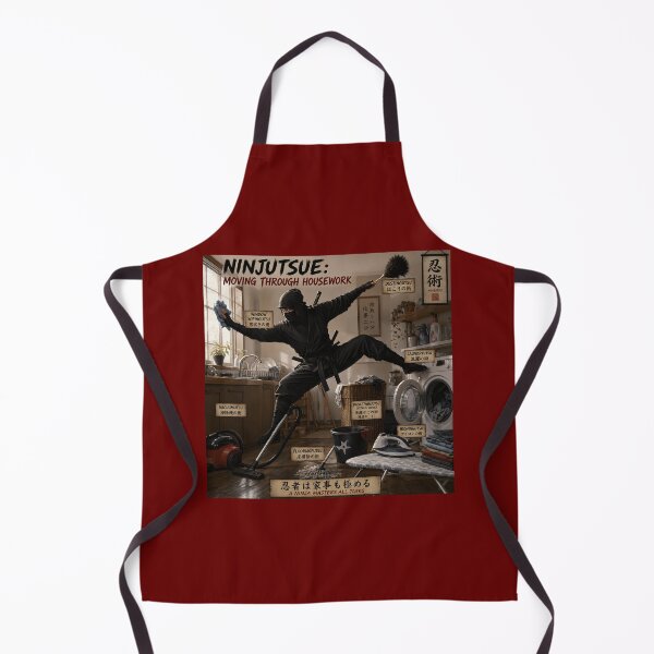 Item preview, Ninjutsue Moving Through Housework Funny Ninja Pun Design designed and sold by Hornace88studio.