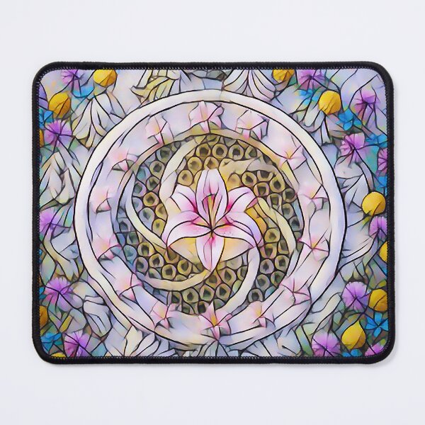 Item preview, FLOWERS ON THE CASTLE WALL (Stained Glass Effect) designed and sold by RiverDeeDesigns.