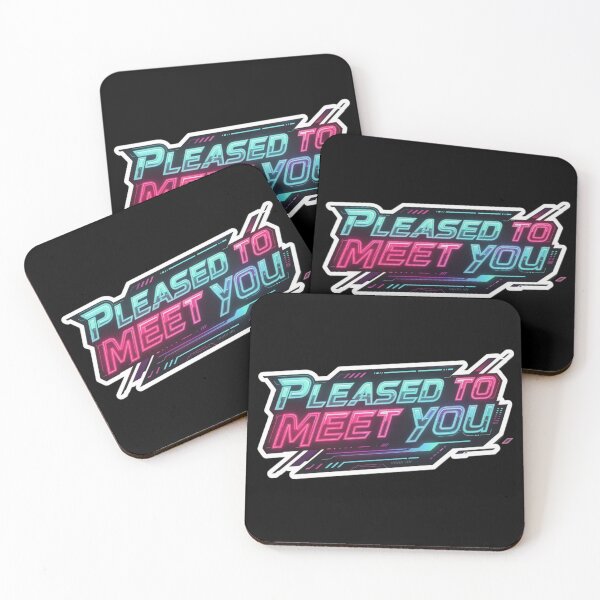 Item preview, Pleased to Meet You Neon Cyberpunk Quote Gamer Aesthetic Design designed and sold by XXVSHIRT.