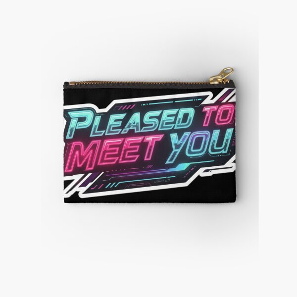 Item preview, Pleased to Meet You Neon Cyberpunk Quote Gamer Aesthetic Design designed and sold by XXVSHIRT.