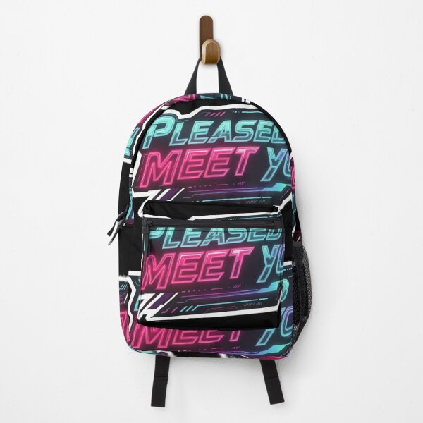 Item preview, Pleased to Meet You Neon Cyberpunk Quote Gamer Aesthetic Design designed and sold by XXVSHIRT.