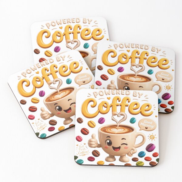 Item preview, Powered by coffee designed and sold by Tunarite.