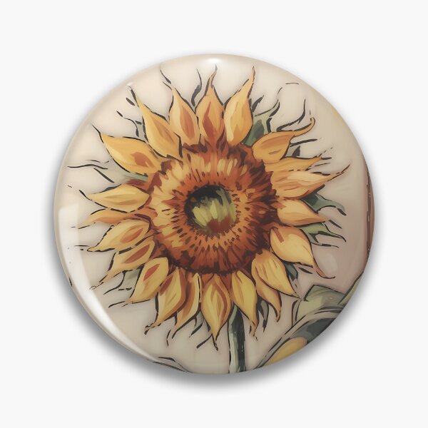 Artikelvorschau, Sonnenblumen-Ölgemälde — Rustikale Wanddekoration im Landhausstil, warmer gelber Ocker, botanischer Stängeldruck entworfen und verkauft von SellingWSarah17.