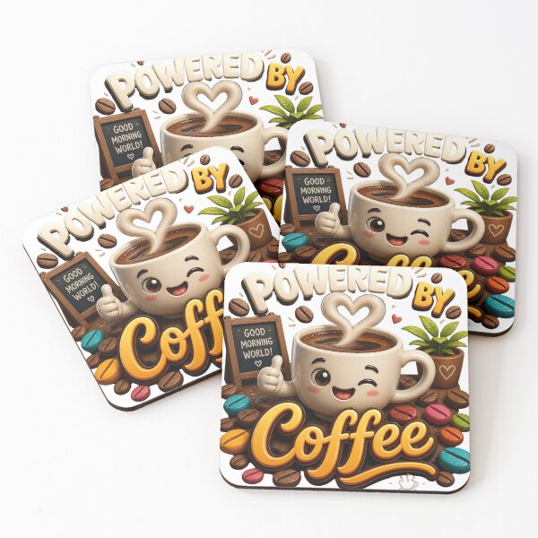 Item preview, Powered by coffee designed and sold by Tunarite.