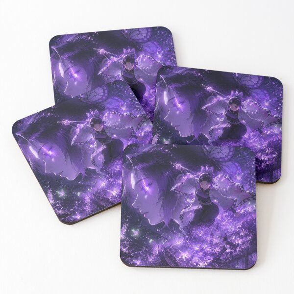 Item preview, Mystic Butterfly Swordswoman | Violet Fantasy Anime Aesthetic Wall Art designed and sold by Dyan4.
