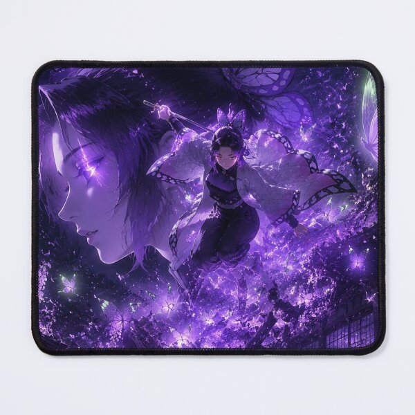 Item preview, Mystic Butterfly Swordswoman | Violet Fantasy Anime Aesthetic Wall Art designed and sold by Dyan4.