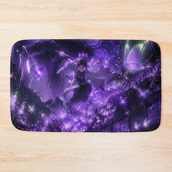 Item preview, Mystic Butterfly Swordswoman | Violet Fantasy Anime Aesthetic Wall Art designed and sold by Dyan4.