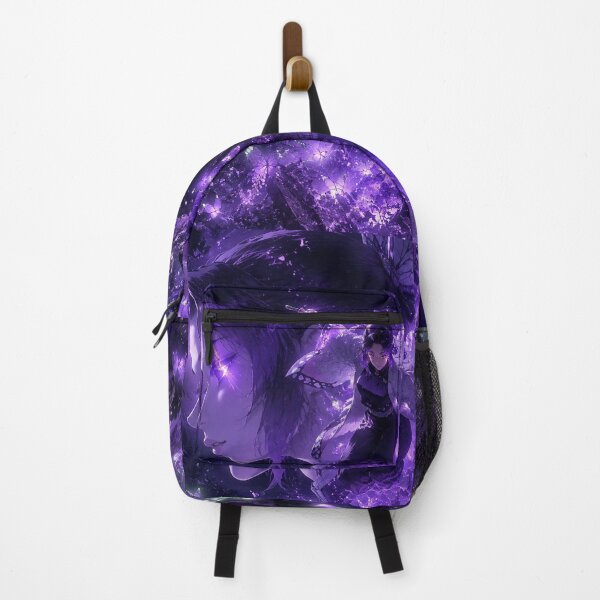 Item preview, Mystic Butterfly Swordswoman | Violet Fantasy Anime Aesthetic Wall Art designed and sold by Dyan4.