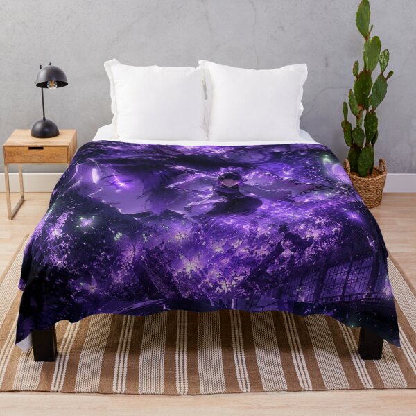 Item preview, Mystic Butterfly Swordswoman | Violet Fantasy Anime Aesthetic Wall Art designed and sold by Dyan4.