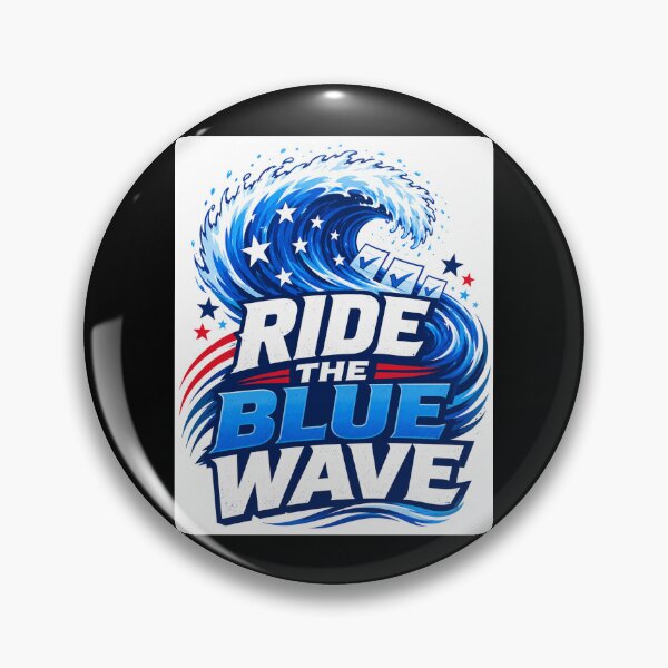 Item preview, Ride the Blue Wave – Vote Blue Political Design designed and sold by MySheetMusicArt.