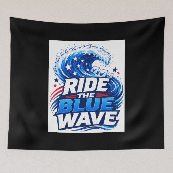 Item preview, Ride the Blue Wave – Vote Blue Political Design designed and sold by MySheetMusicArt.
