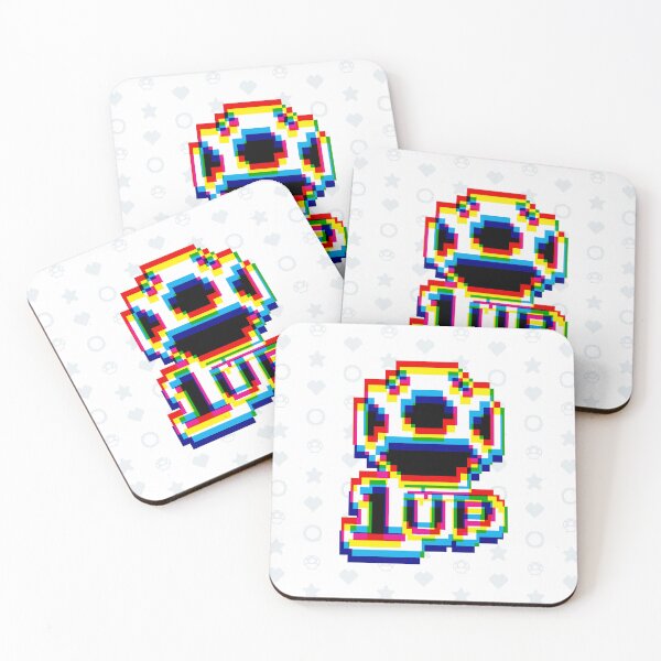 Item preview, 1up Mushroom Negative Glitch - White 2 designed and sold by animinimal.