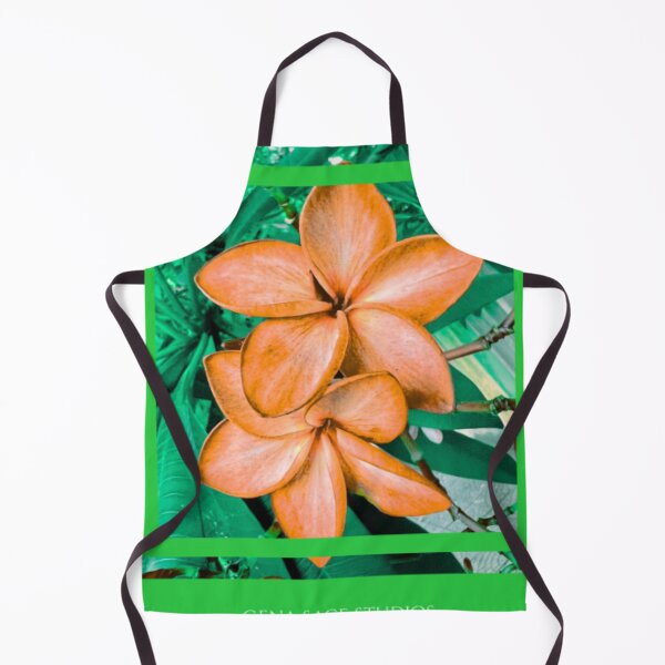 Item preview, Tropical Orange Plumeria Frangipani Teal Leaf Pop Art designed and sold by LilycraftCreate.