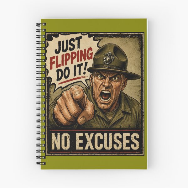 Item preview, Just Flipping Do It No Excuses Funny Drill Sergeant Design designed and sold by Hornace88studio.