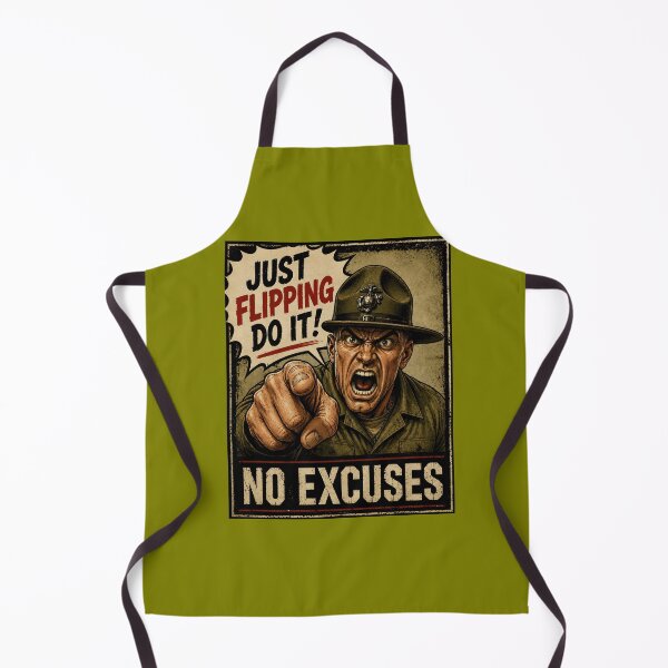 Item preview, Just Flipping Do It No Excuses Funny Drill Sergeant Design designed and sold by Hornace88studio.