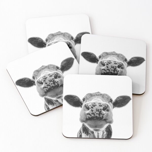 Item preview,  Black and White Cow Print Gift For Cow Lover Highland Farmhouse Decor Rustic Cattle Portrait Country Wall Art Ranch Housewarming Present Black And White Photography Cute Farm Animal designed and sold by Kzara Visual.