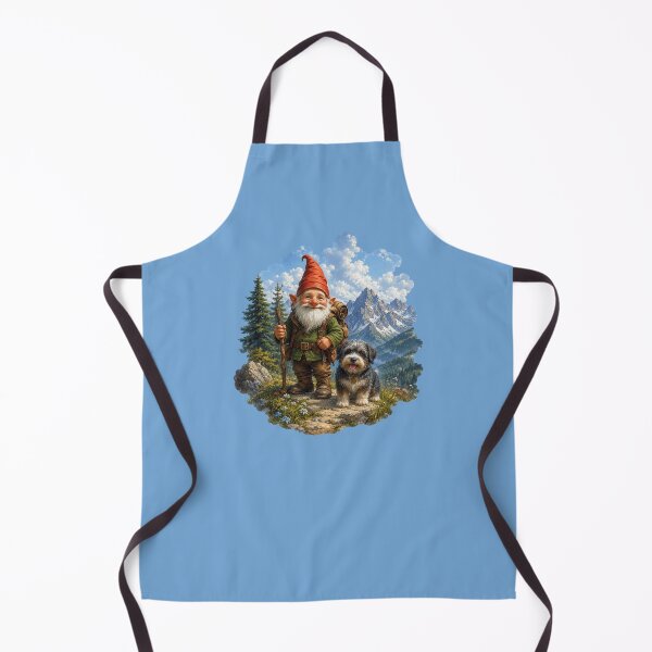 Item preview, Happy Alpine Hiking Gnome with Loyal Mountain Dog designed and sold by Alpine-Ink.