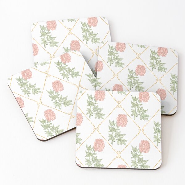 Item preview, Vintage peony flower diamond pattern designed and sold by LKL-Designs.