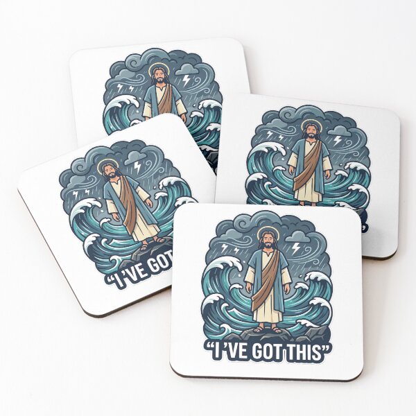 Item preview, I've Got This - Jesus Standing in the Storm | Christian Faith Design designed and sold by Softbear Atelier.
