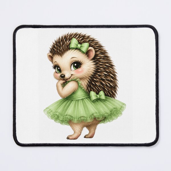 Item preview, Cute Hedgehog in Green Tutu Woodland Ballet Animal Kawaii Forest Dancer Sticker Main Tag designed and sold by RoPrincess.