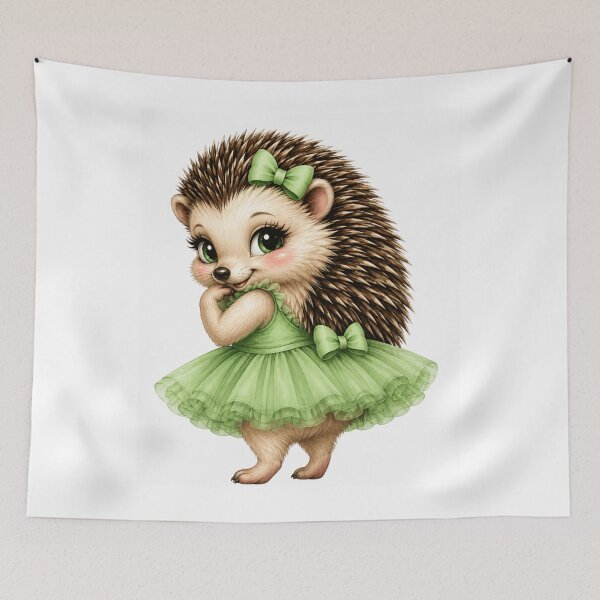 Item preview, Cute Hedgehog in Green Tutu Woodland Ballet Animal Kawaii Forest Dancer Sticker  Main Tag designed and sold by RoPrincess.