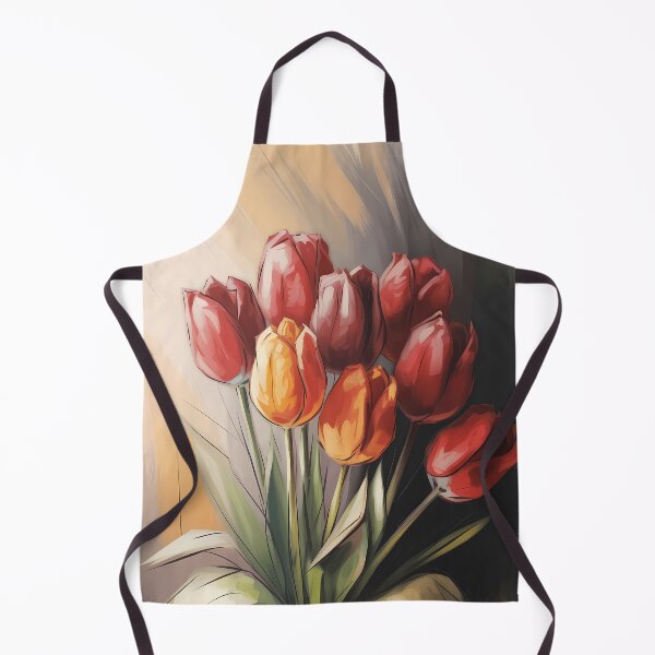 Item preview, Red and Orange Tulips Oil Painting in Vase designed and sold by SellingWSarah17.