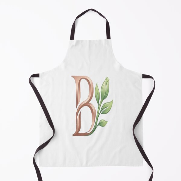 Item preview, Elegant Rose Gold Letter B with Delicate Green Botanical Bud designed and sold by KalamAura.