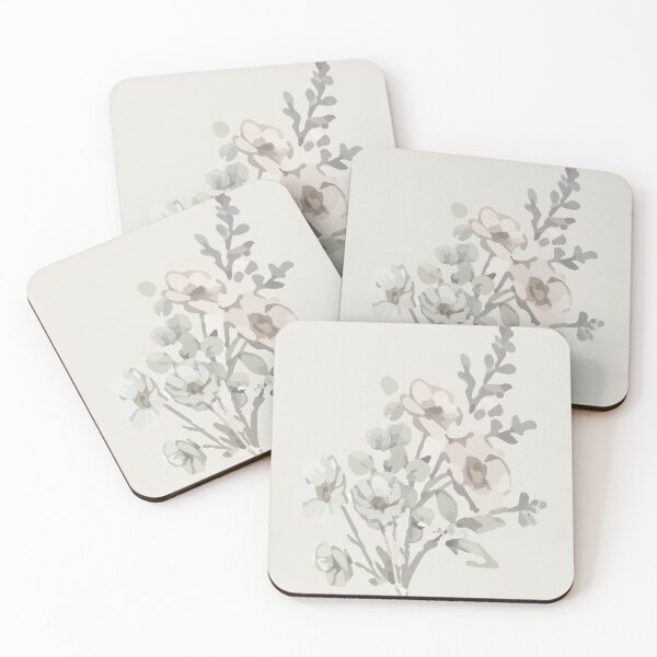 Item preview, Minimalist Neutral Floral Bouquet Watercolor Painting Print designed and sold by FawnFeatherCo.