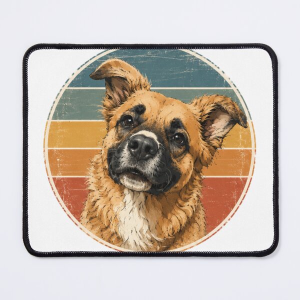 Item preview, Nala Curious Dog | Vintage Retro Sunset Pet Illustration designed and sold by LeonixPrint.