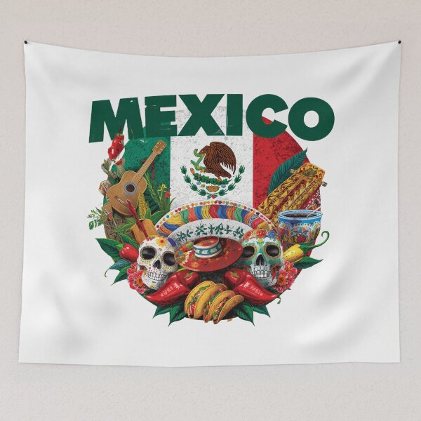 Item preview, Viva Mexico Culture Tacos and Skulls designed and sold by Oddifys.