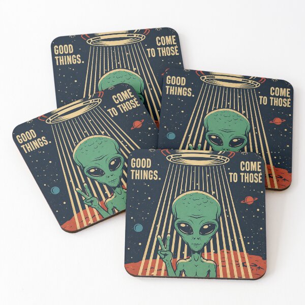 Item preview, Retro UFO Alien Poster designed and sold by MetzMaybell.