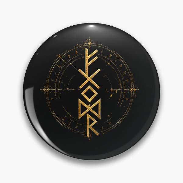 Item preview, Golden Protection Bind Rune Norse Viking Symbol designed and sold by Sksticker991.