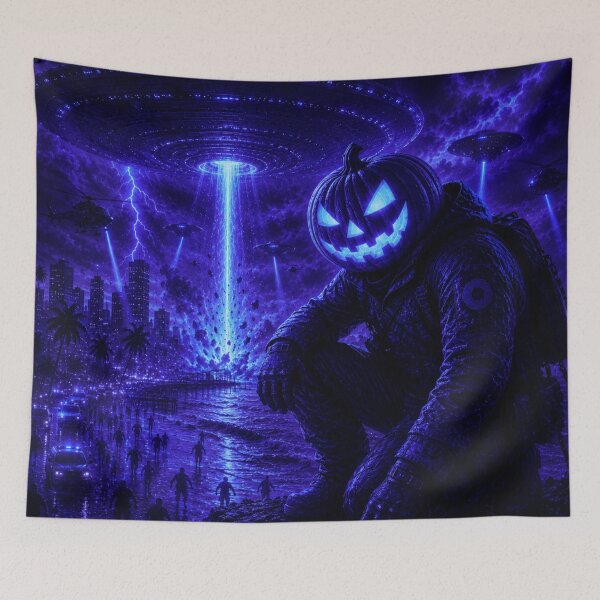 Item preview, Headless Horseman Midnight Invasion – Alien Apocalypse Fantasy Art designed and sold by TheHorsemanRidesAgain.