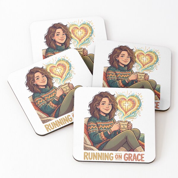 Item preview, Running on Grace | Funny Christian Woman Coffee Lover Faith Design  designed and sold by Softbear Atelier.