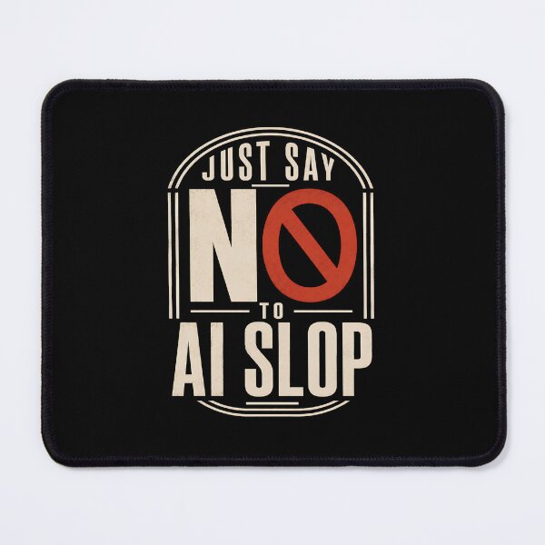 Item preview, Just Say No To AI Slop Vintage Funny Warning Badge designed and sold by uchidaarts.