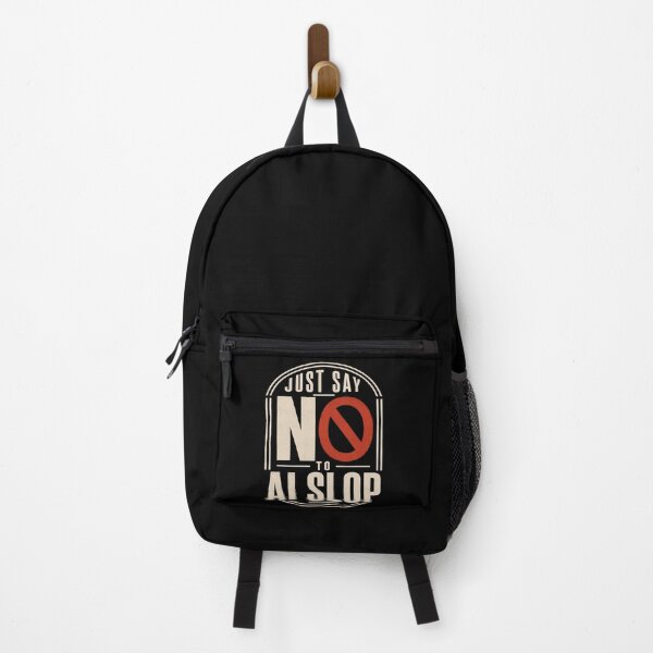 Item preview, Just Say No To AI Slop Vintage Funny Warning Badge designed and sold by Uchida Arts ®.
