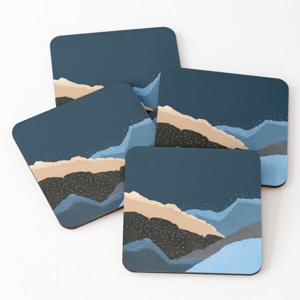 Item preview, Turquoise Blue, Aqua, And Black Mountain Landscape Abstract  designed and sold by DEC02.