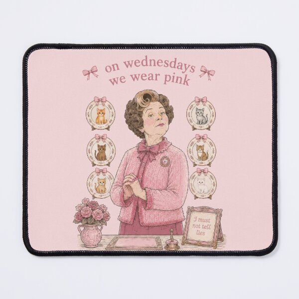 Item preview, Wednesdays We Wear Pink Cat Lady (Dolores) designed and sold by pixiedustpaint.
