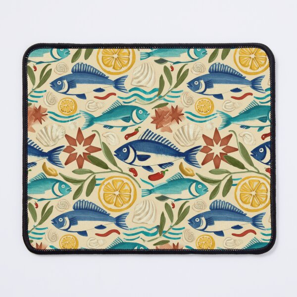 Item preview, Mediterranean Fish Lemon Coastal Pattern designed and sold by sportfantees.