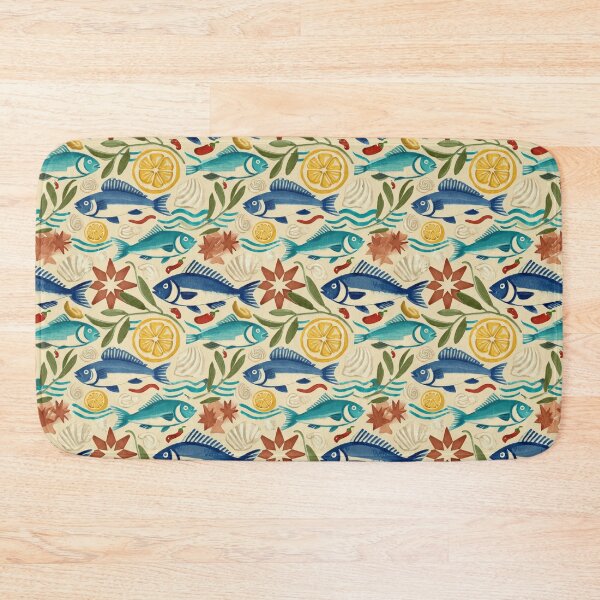 Item preview, Mediterranean Fish Lemon Coastal Pattern designed and sold by sportfantees.