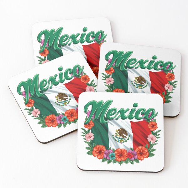 Item preview, Mexico Waving Flag Floral Typography Art designed and sold by Oddifys.