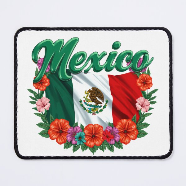 Item preview, Mexico Waving Flag Floral Typography Art designed and sold by Oddifys.