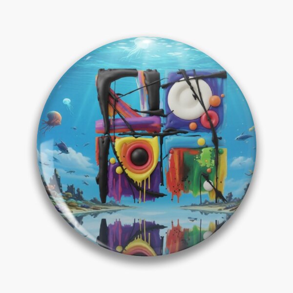 Item preview, playful disorder C sky ocean stamp  colorful surreal nature abstract stamp  designed and sold by SmashingDeals.