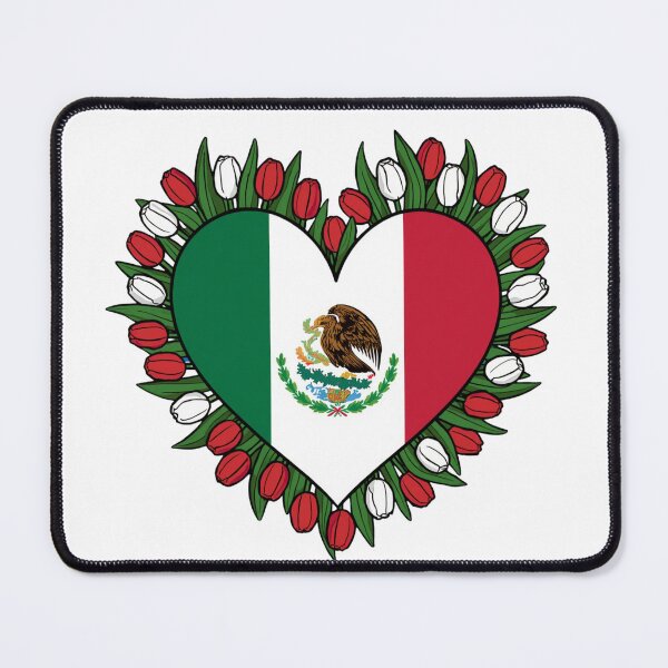 Item preview, Mexico Flag Heart Floral Wreath designed and sold by Oddifys.