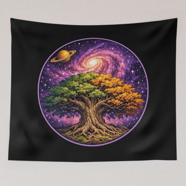 Item preview, Cosmic Ancient Tree Galaxy Illustration designed and sold by ArtoryWorks.