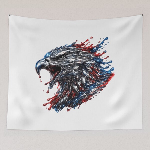 Item preview, Liquid Chrome Eagle 3D Patriotic Art designed and sold by pohapoha181.
