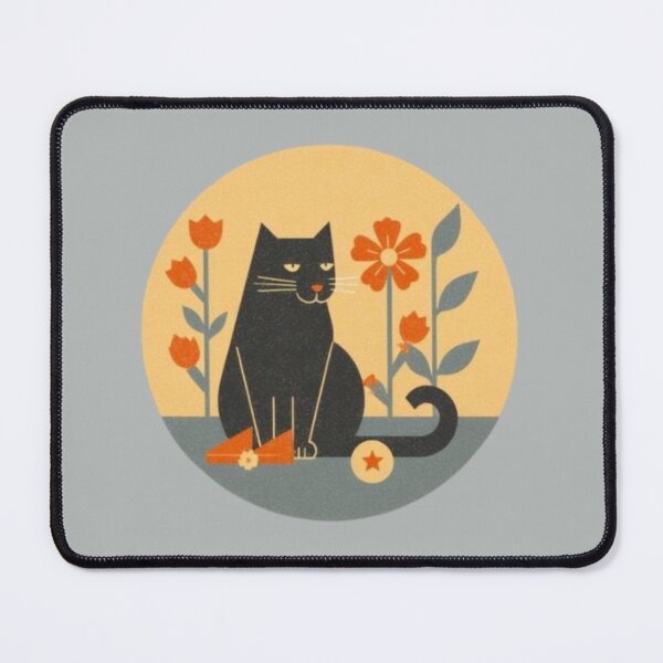 Item preview, Retro Black Cat in the Garden designed and sold by mellow-koko.