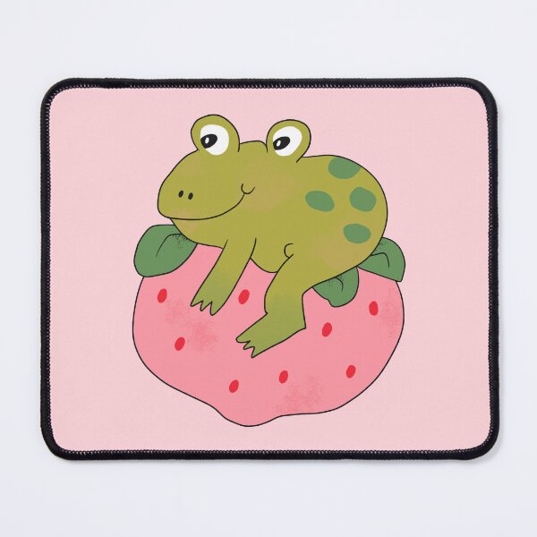 Item preview, Frog on Strawberry (Pink) designed and sold by yellowflowerhut.