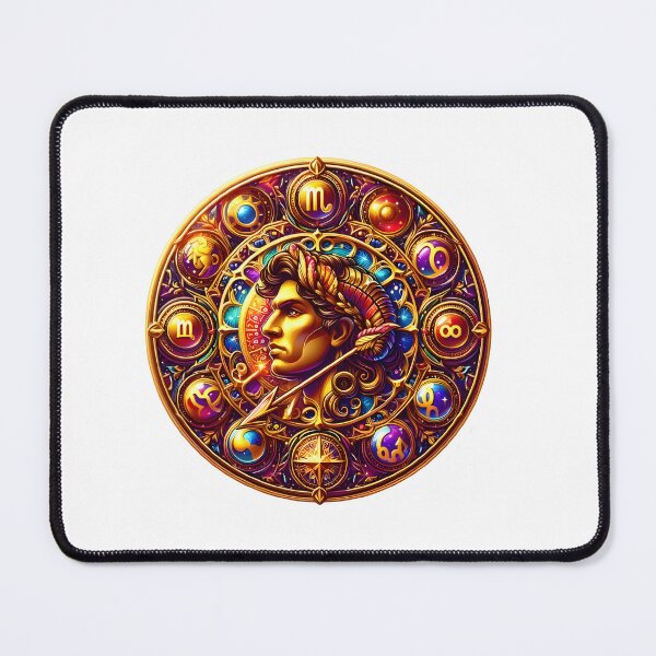Item preview, Sagittarius Ornate Zodiac Wheel Mandala designed and sold by Zodiac Celestial Art.
